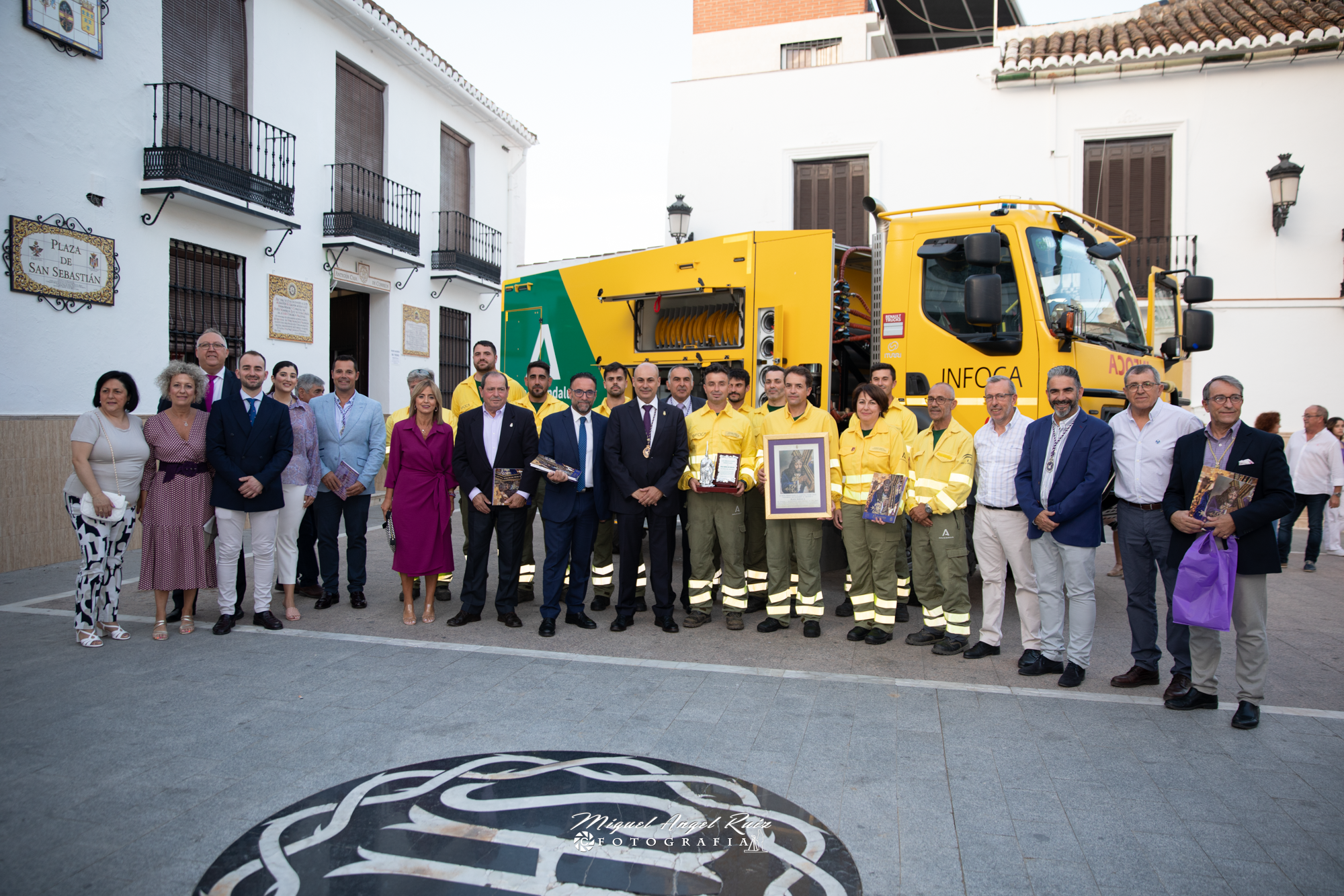Tarde de actos en la Ermita de San Sebastián: Nazareno del año 2023 a INFOCA