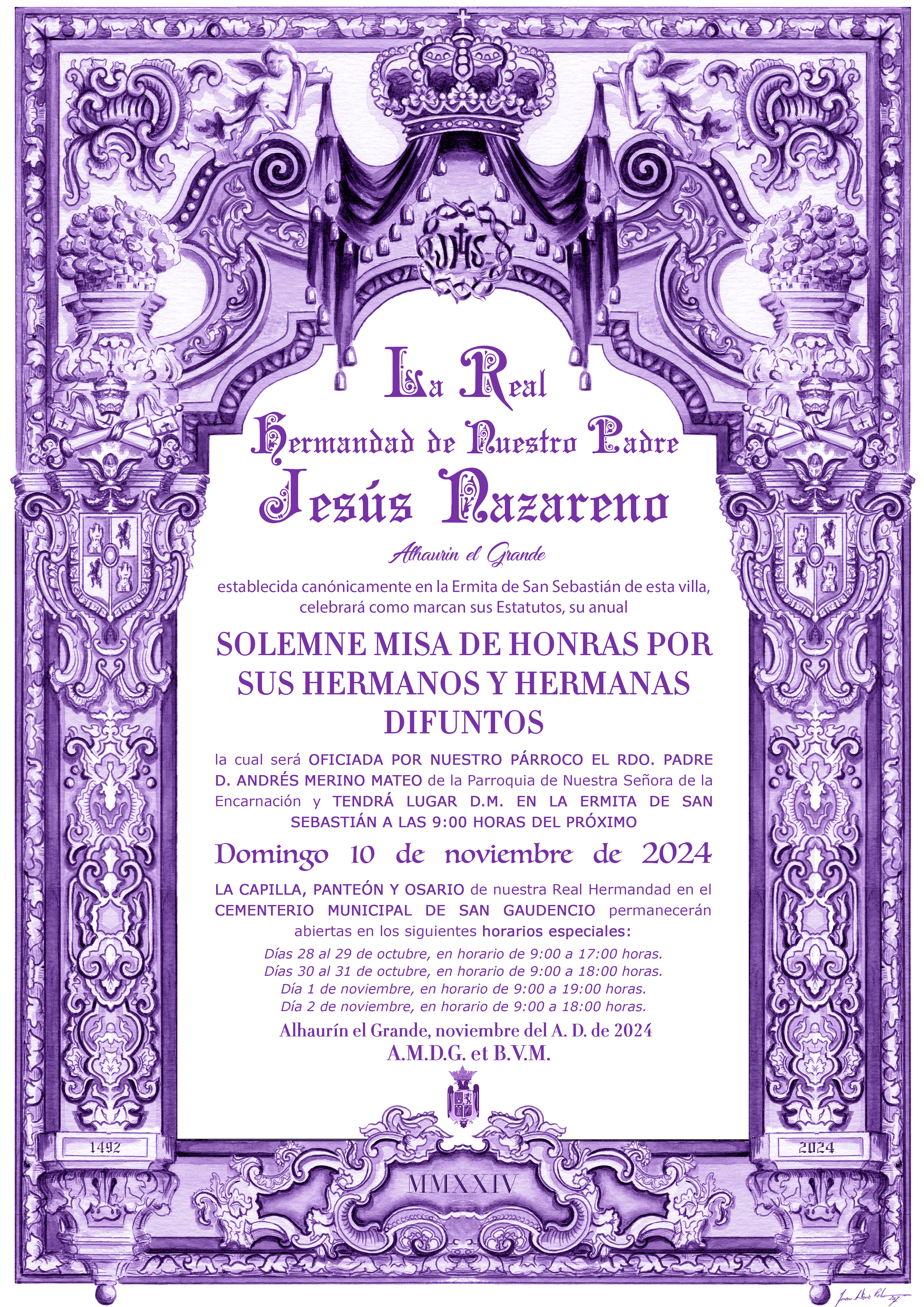 Solemne misa de honras por nuestras hermanas y hermanos difuntos