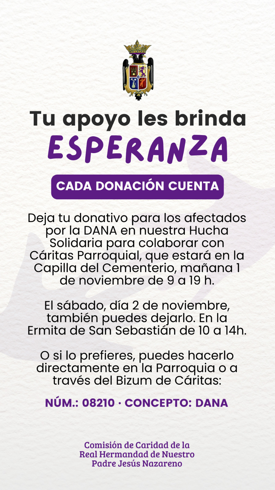 Caridad por los afectados de las inundaciones